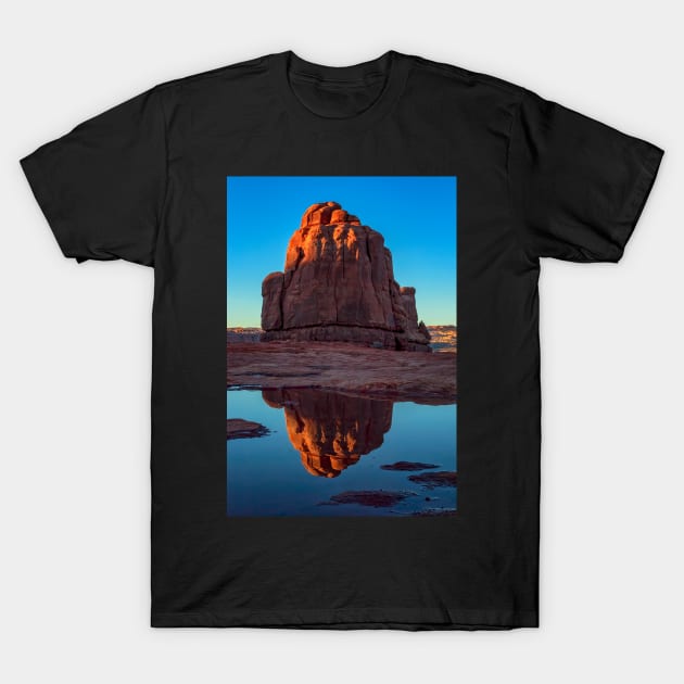 Reflected Rock Formation in Arches National Park T-Shirt by jecphotography